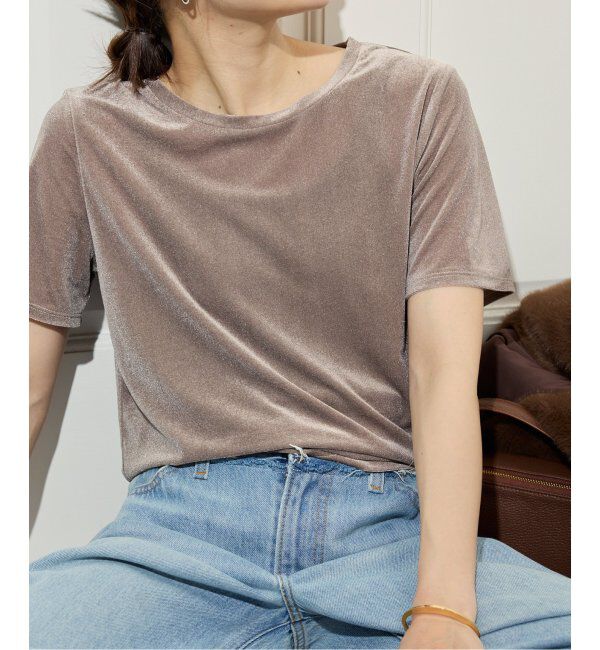 SLOBE IENA「ベロアTシャツ」|Tシャツ・カットソー|グレーA