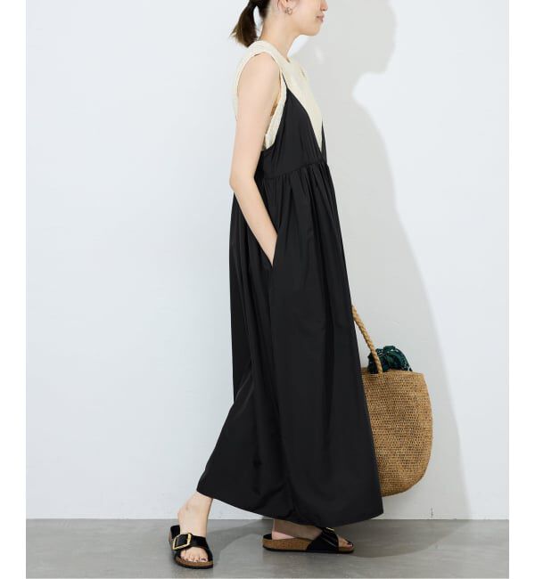 SLOBE IENA「《WEB限定/追加2》タフタギャザーキャミワンピース」|ワンピース|