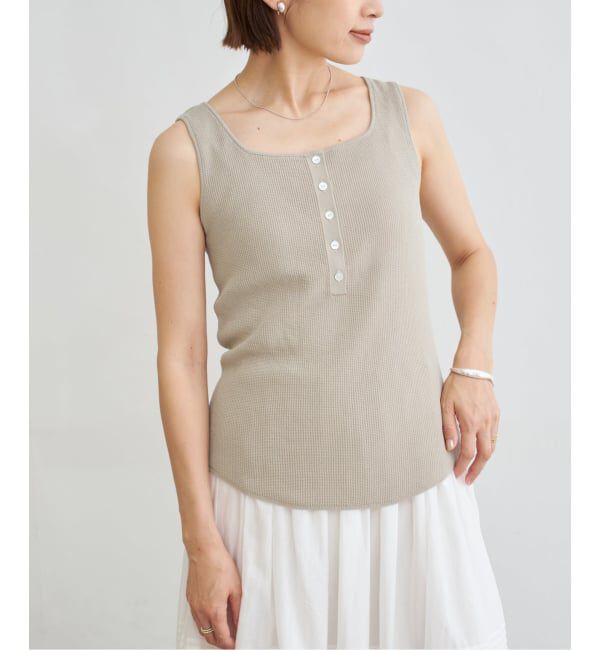 IENA「ワッフルヘンリーノースリーブ」|Tシャツ・カットソー|