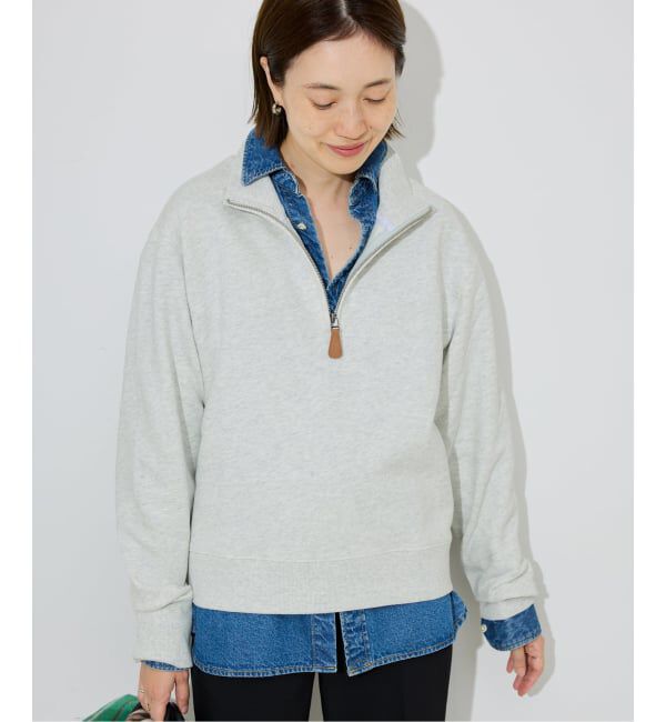 SLOBE IENA「クロップドハーフジップ裏毛」|スウェット・ジャージ|