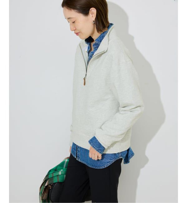 SLOBE IENA「クロップドハーフジップ裏毛」|スウェット・ジャージ|