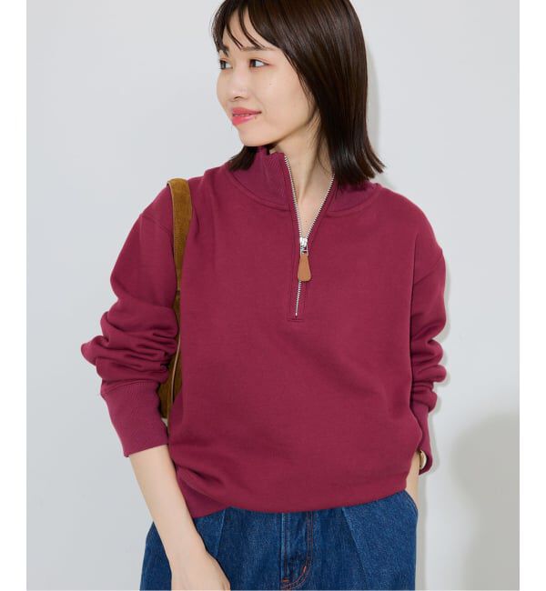SLOBE IENA「クロップドハーフジップ裏毛」|スウェット・ジャージ|