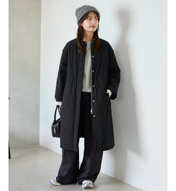 SLOBE IENA「《ストール付き/WEB限定》中綿ストール付きノーカラーコート」|その他|