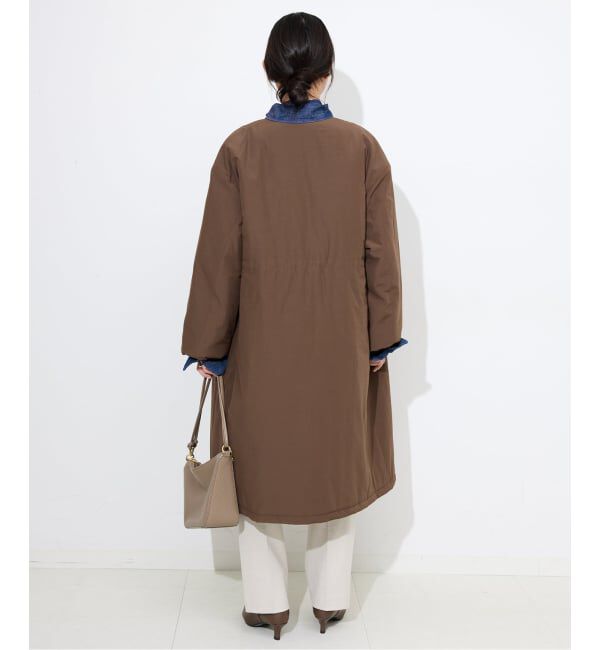 SLOBE IENA「《ストール付き/WEB限定》中綿ストール付きノーカラーコート」|その他|