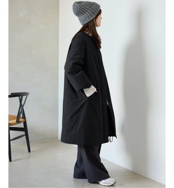SLOBE IENA「《ストール付き/WEB限定》中綿ストール付きノーカラーコート」|その他|