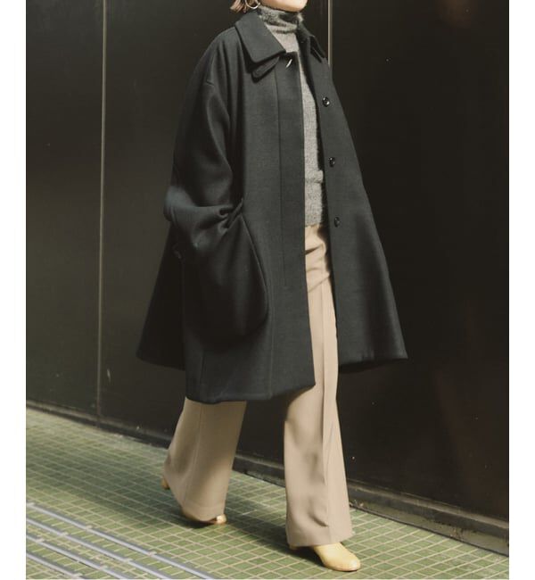 IENA LA BOUCLE ハードメルトンスタンドネックコート（IENA LA BOUCLE