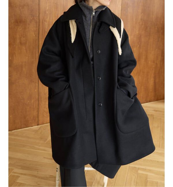 IENA LA BOUCLE ハードメルトンスタンドネックコート（IENA LA BOUCLE