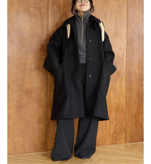 IENA LA BOUCLE ハードメルトンスタンドネックコート（IENA LA BOUCLE