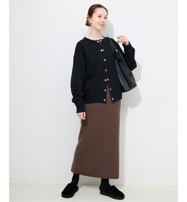 SLOBE IENA「《セットアップ対応可/追加》ウォッシャブルスムースニットスカート」|スカート|