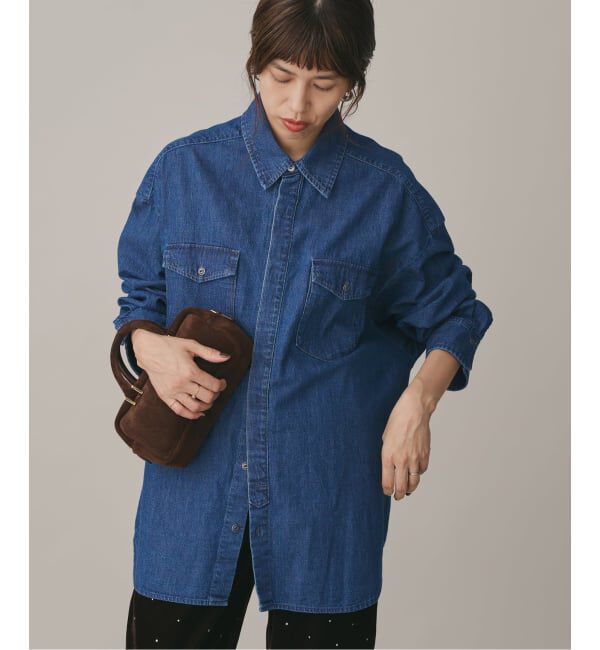 IENA「ファインデニムドルマンワーカーズシャツ」|シャツ・ブラウス|