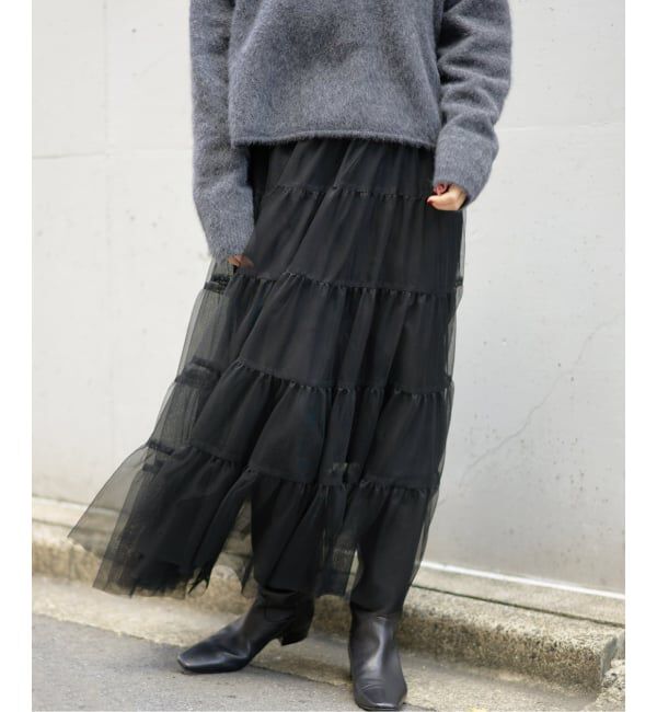 IENA「チュールティアードスカート」|スカート|