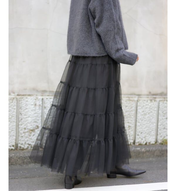 IENA「チュールティアードスカート」|スカート|