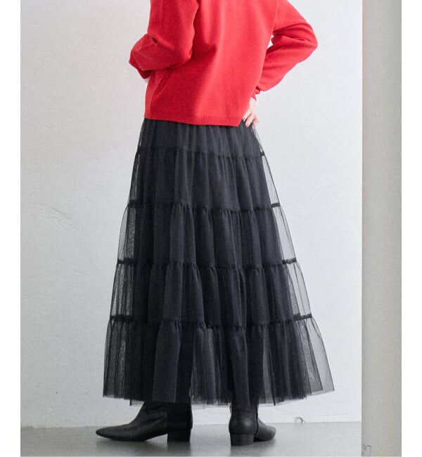 IENA「チュールティアードスカート」|スカート|