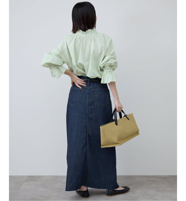 SLOBE IENA「《WEBのみ4サイズ展開/予約》LE DENIM スリットフレアデニムスカート」|スカート|