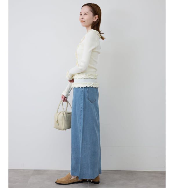 SLOBE IENA「《WEBのみ4サイズ展開/予約》LE DENIM スリットフレアデニムスカート」|スカート|