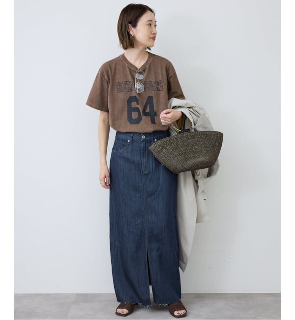 SLOBE IENA「《WEBのみ4サイズ展開/予約》LE DENIM スリットフレアデニムスカート」|スカート|