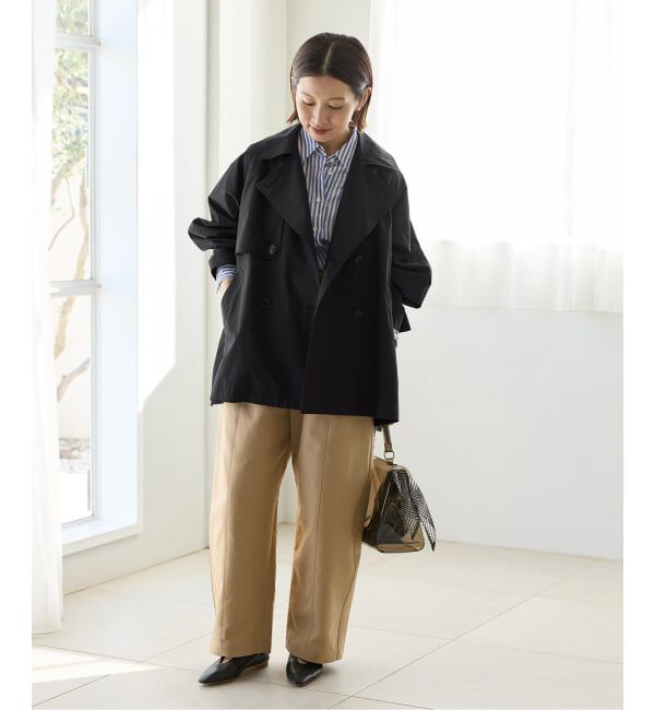 IENA「《WEB限定/追加4予約》ポプリンオーバーショートコート」|その他|