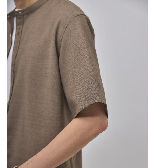 EDIFICE「"接触冷感＆吸水速乾" EVALET メッシュ バンドカラー シャツ」|シャツ・ブラウス|