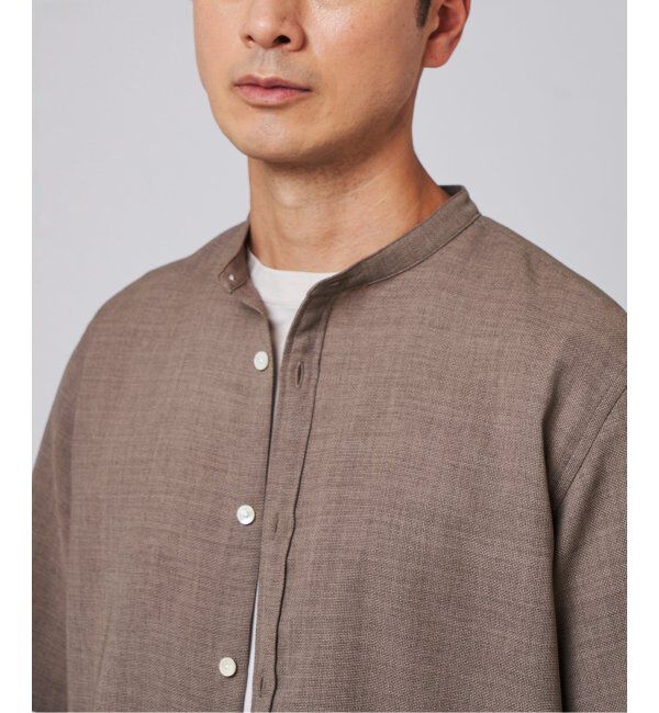 EDIFICE「"接触冷感＆吸水速乾" EVALET メッシュ バンドカラー シャツ」|シャツ・ブラウス|