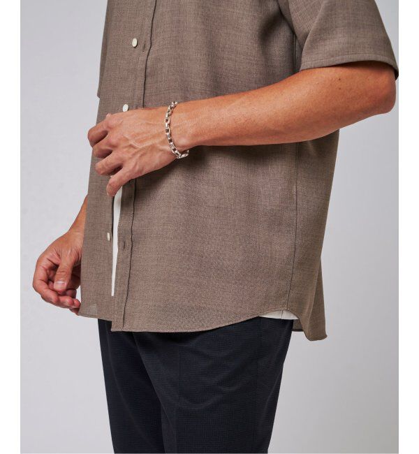 EDIFICE「"接触冷感＆吸水速乾" EVALET メッシュ バンドカラー シャツ」|シャツ・ブラウス|