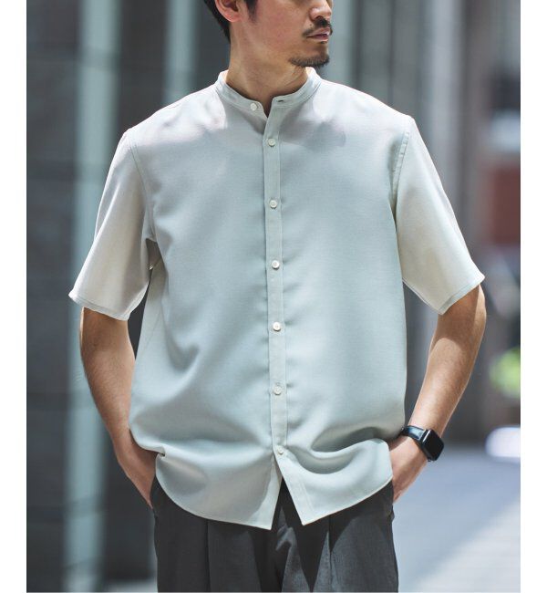 EDIFICE「"接触冷感＆吸水速乾" EVALET メッシュ バンドカラー シャツ」|シャツ・ブラウス|ホワイト A