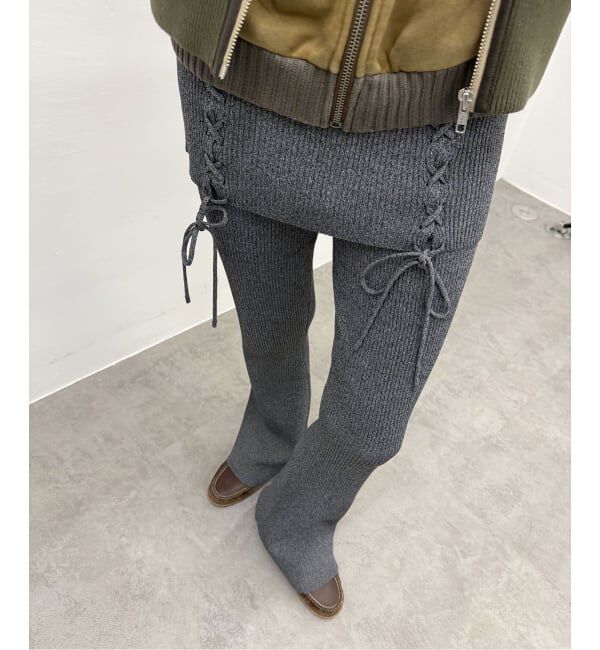Oriens JOURNAL STANDARD「レースアップニットフレアパンツ」|その他|