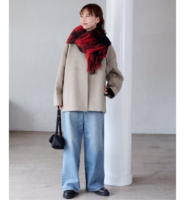 JOURNAL STANDARD「《追加》スーパー140ビーバーノーカラーショートコート」|ノーカラーコート|