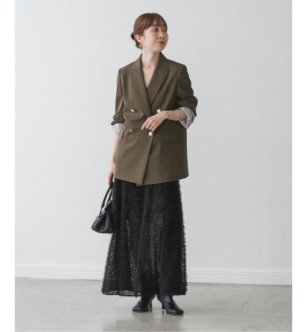 NOBLE「エステルツイルピークドラペルジャケット」|テーラードジャケット|