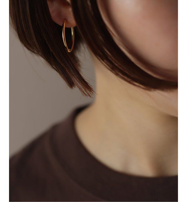 Lilas by Spick&Span「ハーフオープンフープピアスL K18(両耳)」|ピアス|ゴールド