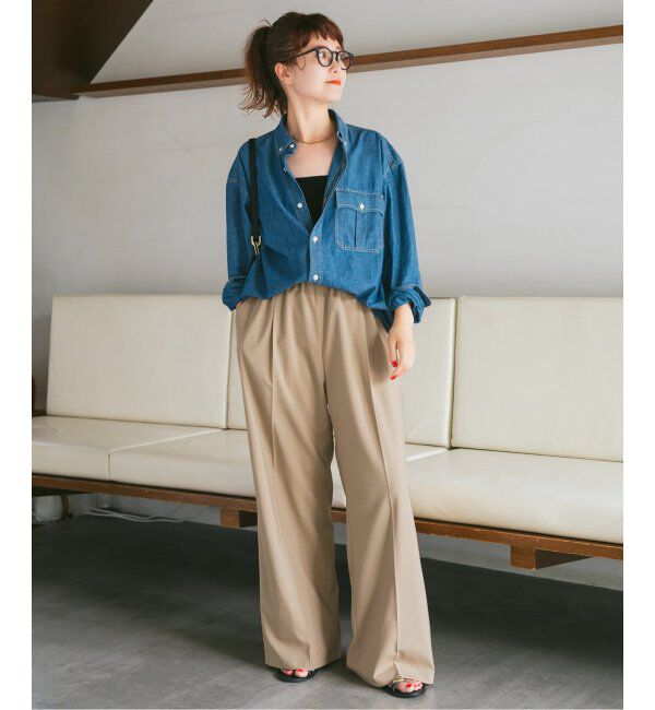 Spick and Span「《追加2》トロストレッチイージーパンツ」|スラックス|