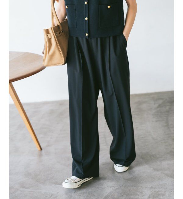 Spick and Span「《追加2》トロストレッチイージーパンツ」|スラックス|