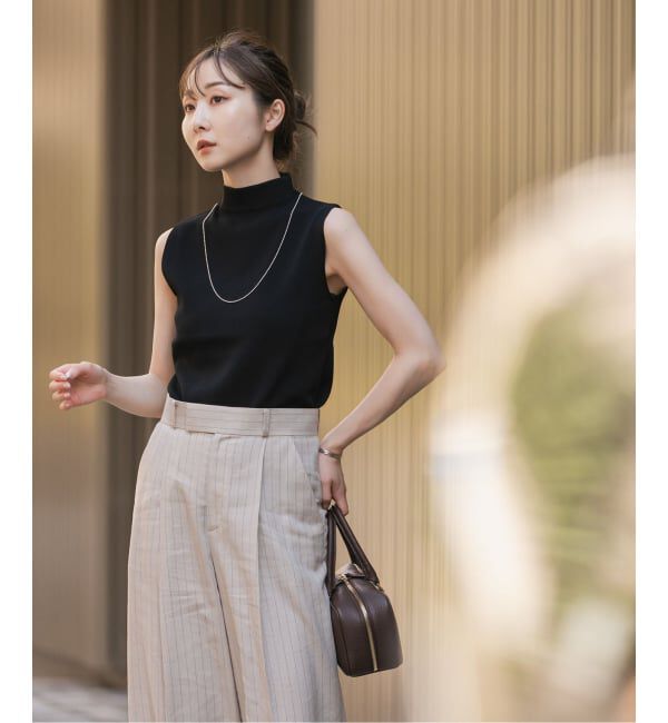 NOBLE「【洗える】ボトルネックスリーブレスニット」|ニット・セーター|