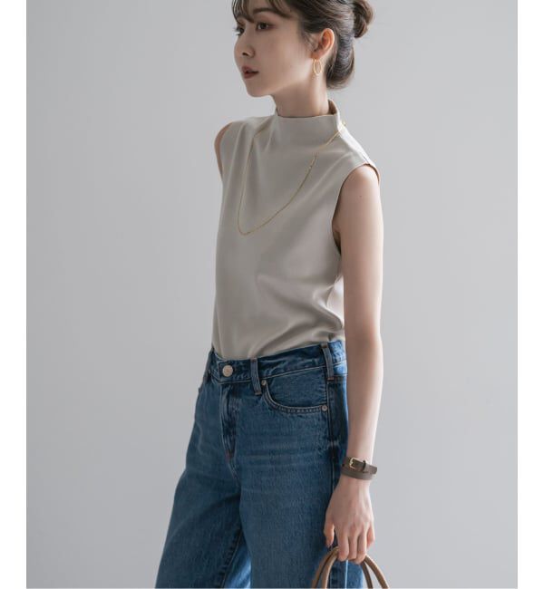 NOBLE「【洗える】ボトルネックスリーブレスニット」|ニット・セーター|