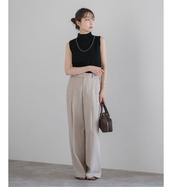 NOBLE「【洗える】ボトルネックスリーブレスニット」|ニット・セーター|