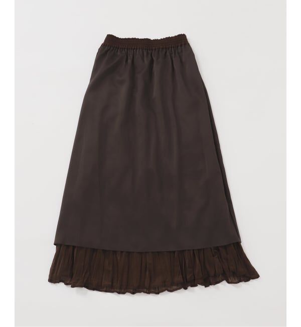  「【洗える】シフォンニットワッシャースカート」|スカート|