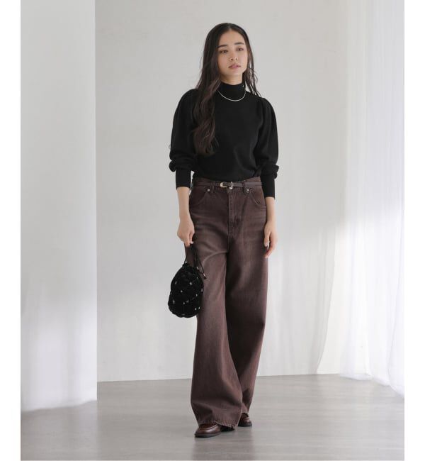  「【洗える】ウォッシャブルギャザースリーブプルオーバー」|ニット・セーター|