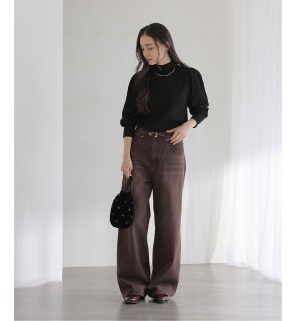  「【洗える】ウォッシャブルギャザースリーブプルオーバー」|ニット・セーター|