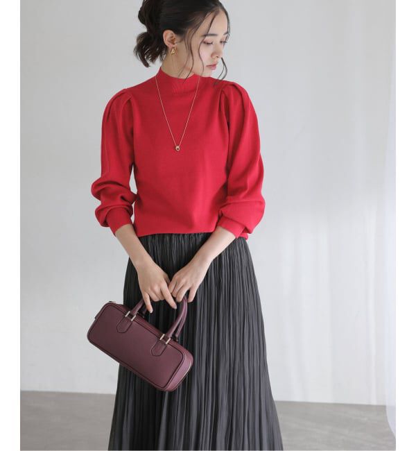  「【洗える】ウォッシャブルギャザースリーブプルオーバー」|ニット・セーター|