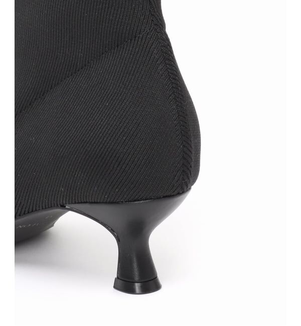  「5cmポインテッドニットショートブーツ」|ショートブーツ|