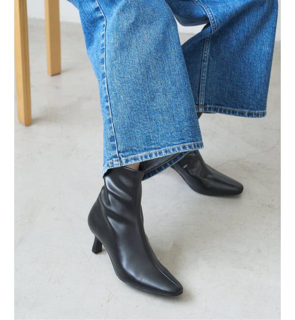  「《追加》6cmフレンチスクエアフィットショートブーツ」|ショートブーツ|