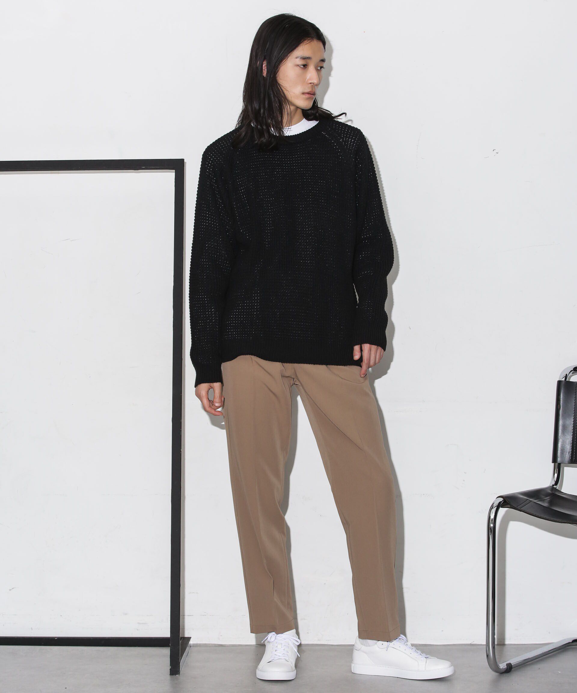 nano･universe「ワッフルラグランニット」|ニット・セーター|