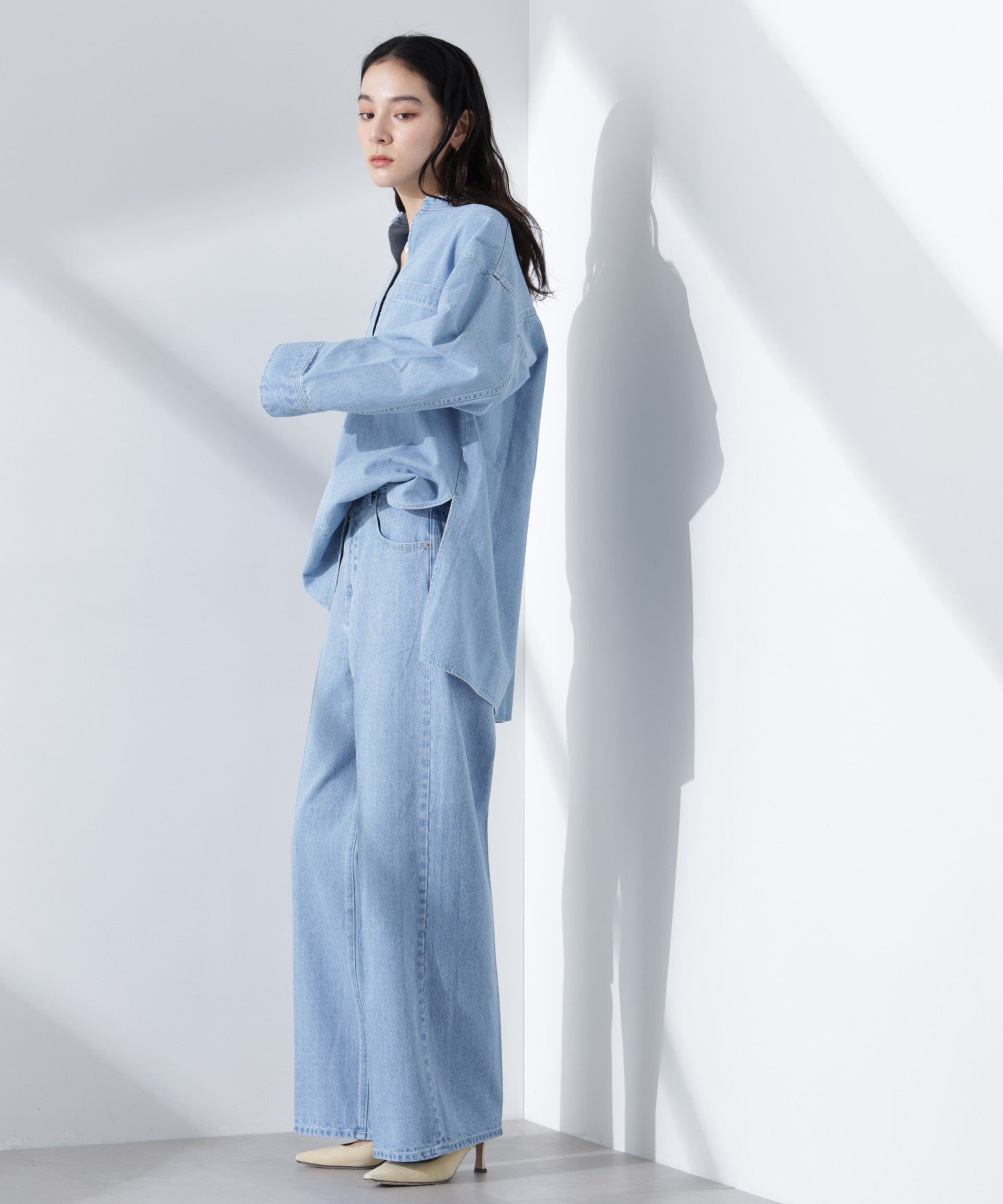 nano･universe「ハイウエストデニム（セットアップ可）」|チノ|