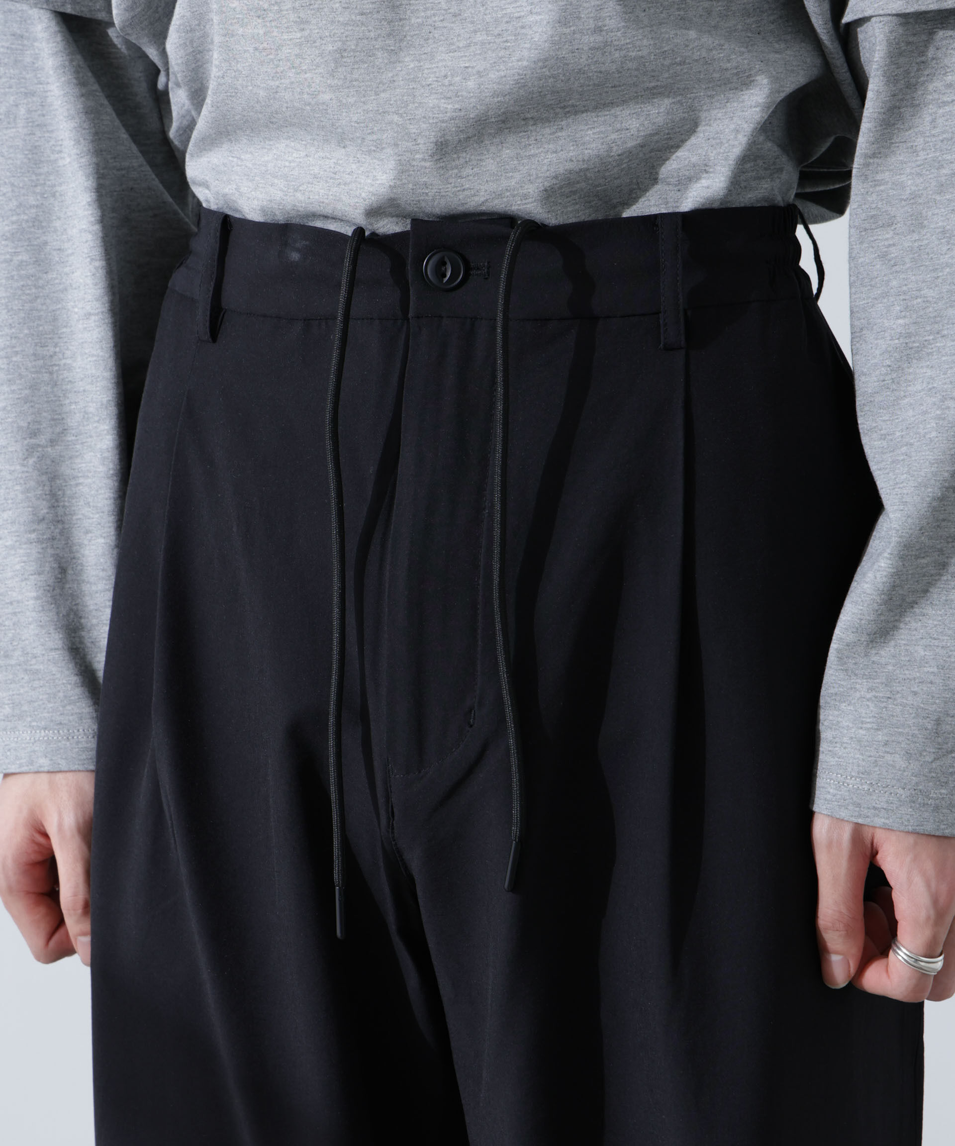 nano･universe「ストレッチワイドイージーパンツ(セットアップ可)」|チノ|