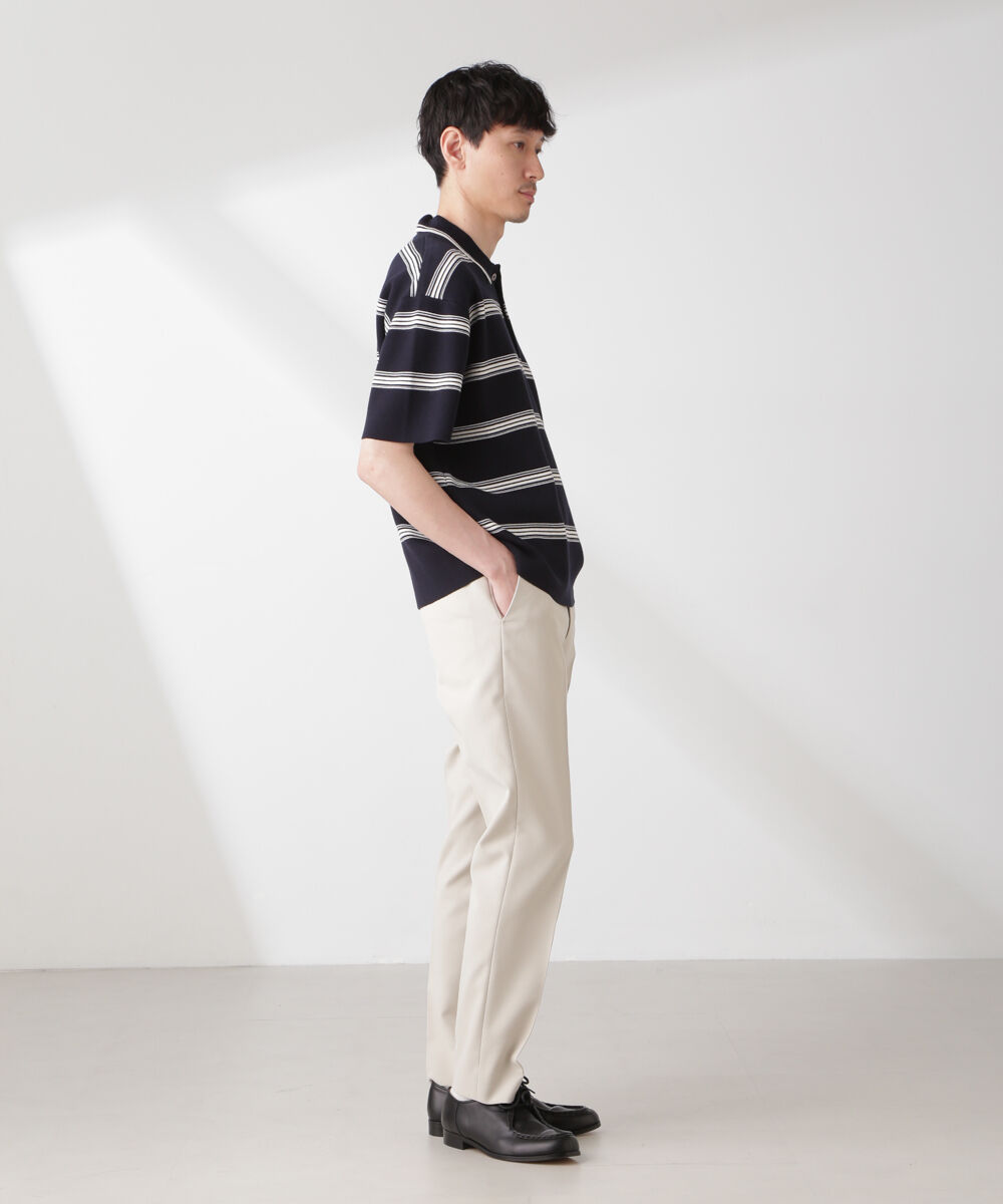 nano･universe「ミラノリブボーダーニットポロ」|ニット・セーター|