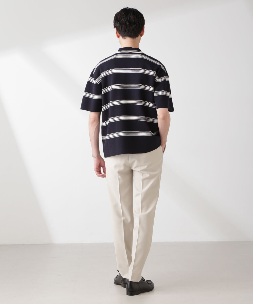 nano･universe「ミラノリブボーダーニットポロ」|ニット・セーター|