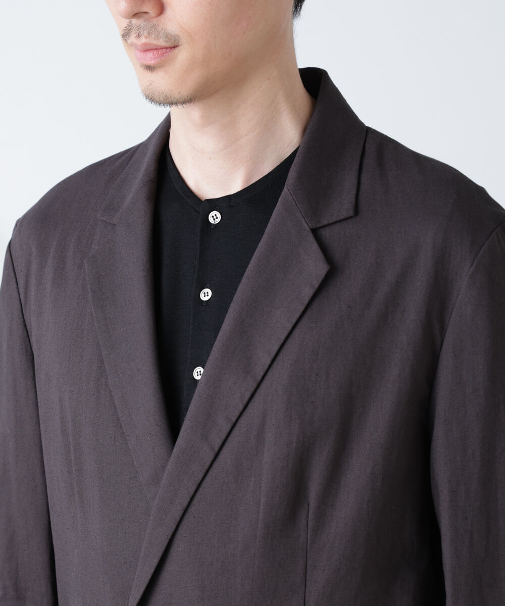 nano･universe「「BELGIUM LINEN FABRICS」リネンコットンダブルジャケット(セットアップ可)」|テーラードジャケット|
