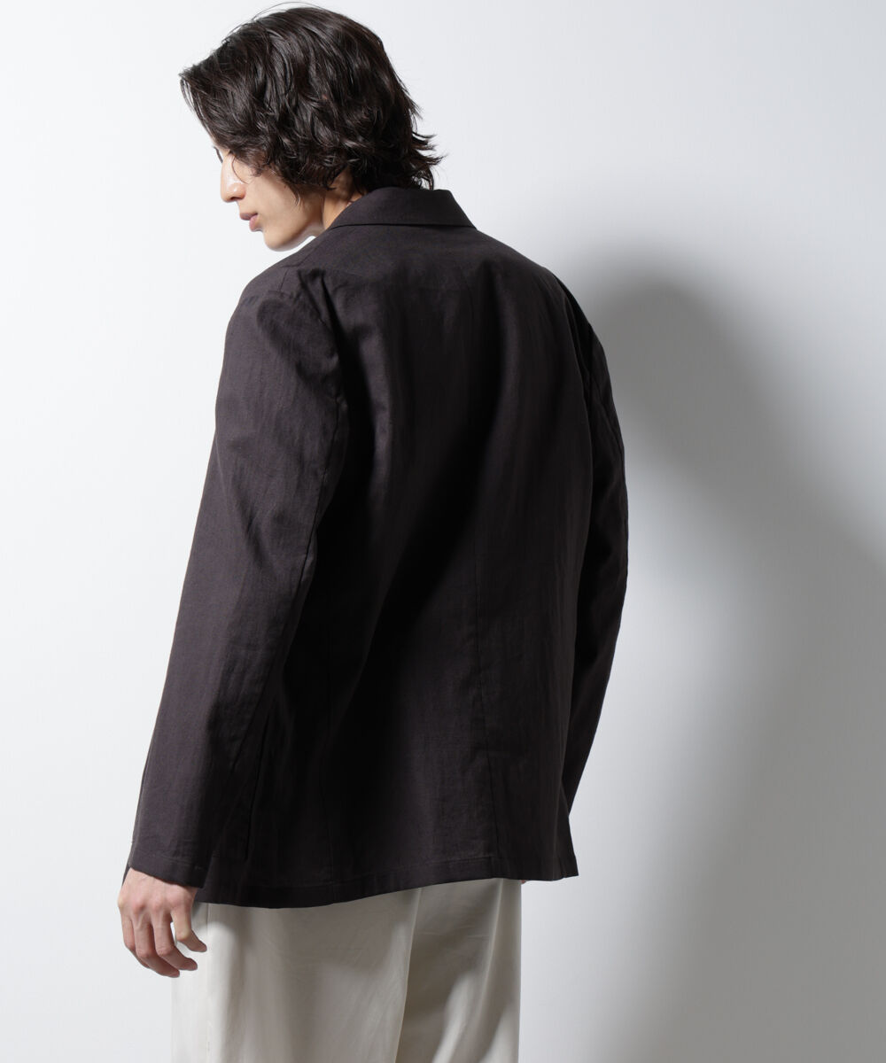 nano･universe「「BELGIUM LINEN FABRICS」リネンコットンダブルジャケット(セットアップ可)」|テーラードジャケット|