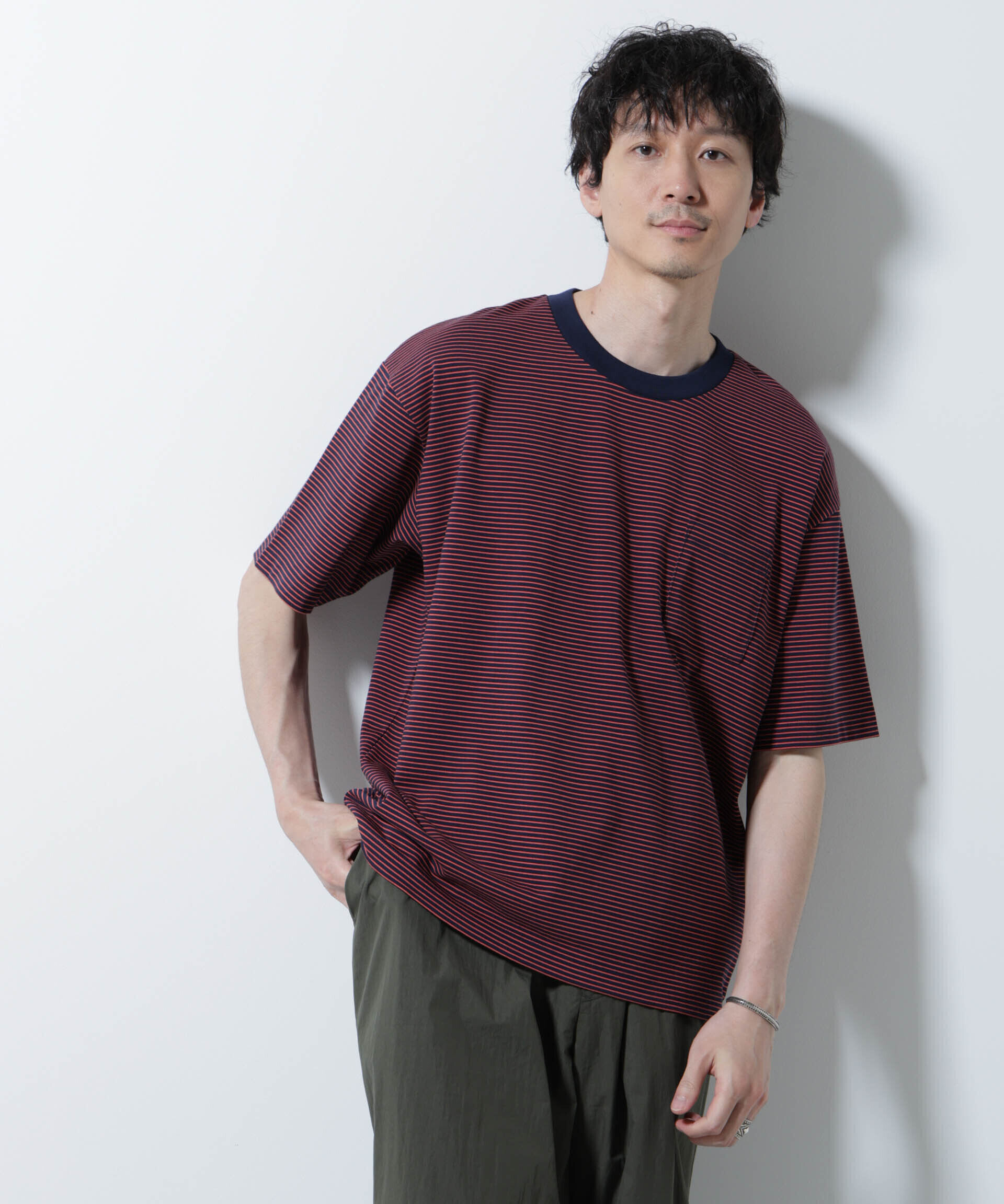 nano･universe「20シルケットボーダーTシャツ 半袖」|Tシャツ・カットソー|