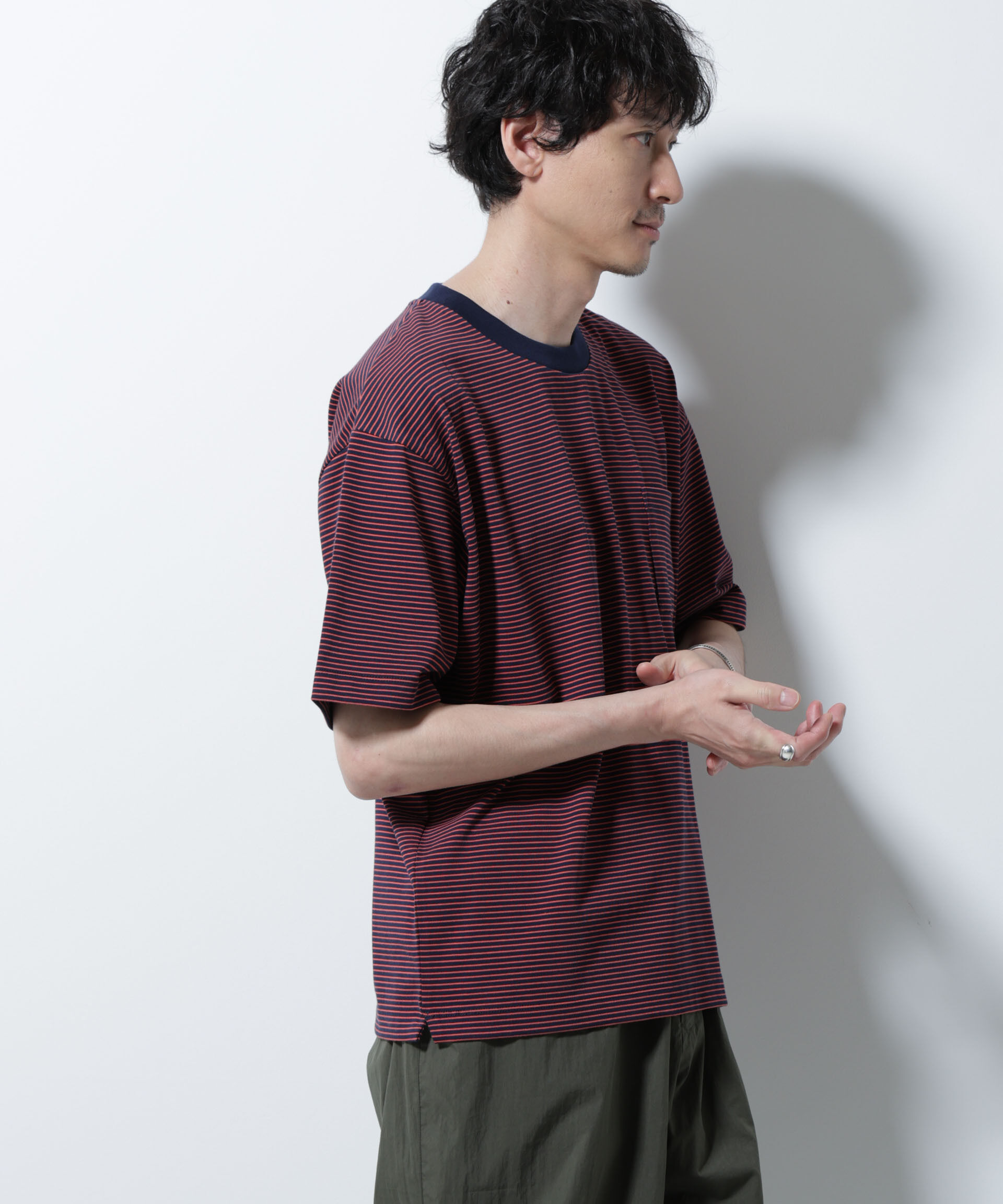 nano･universe「20シルケットボーダーTシャツ 半袖」|Tシャツ・カットソー|