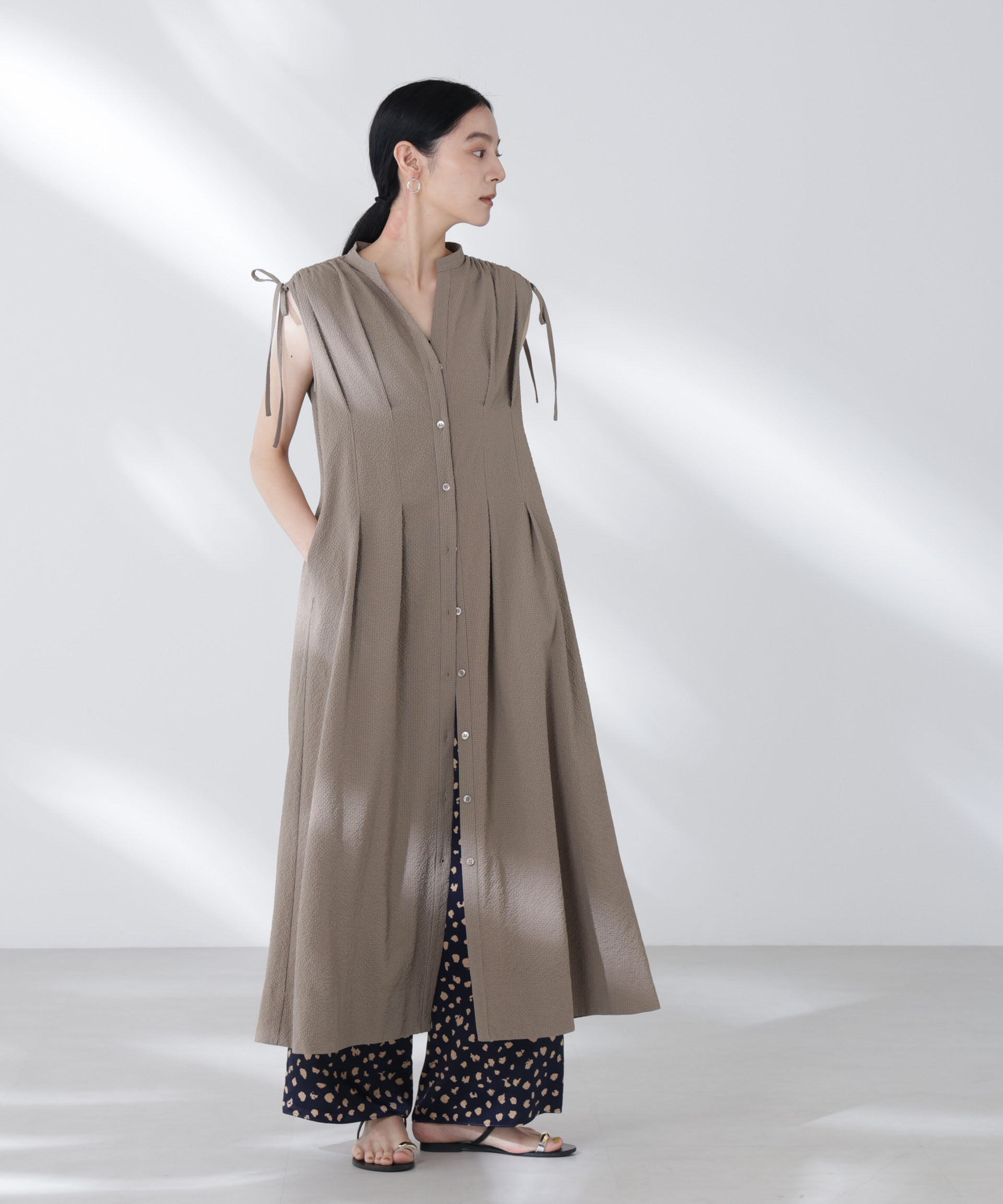 nano･universe「リボンドロストサッカーシャツワンピース」|ワンピース|